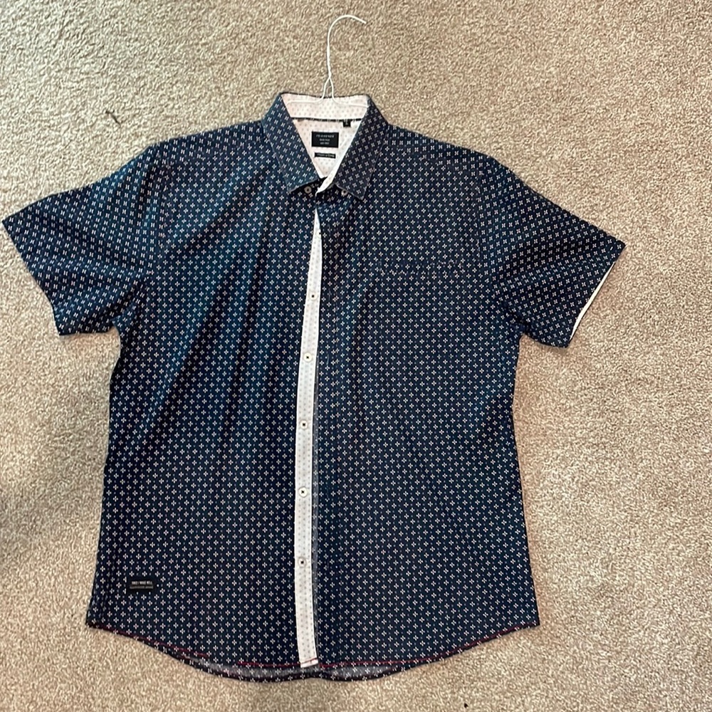 7 diamonds shirt blue pattern
